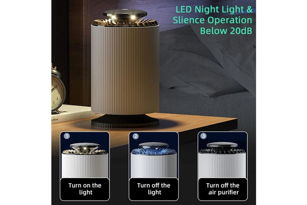 Small Desktop Air Purifier for Smoke Odour (White)