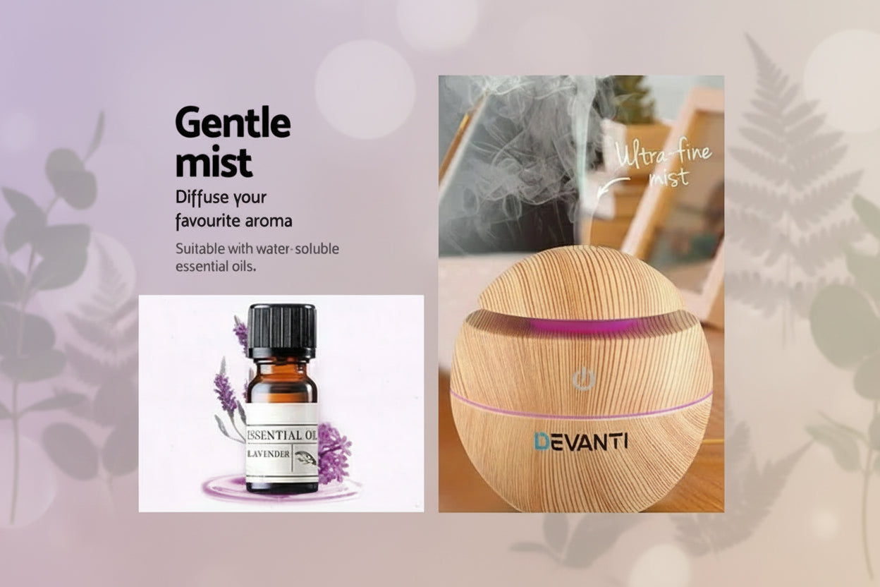 Aroma Diffuser Aromatherapy Light Wood 130Ml