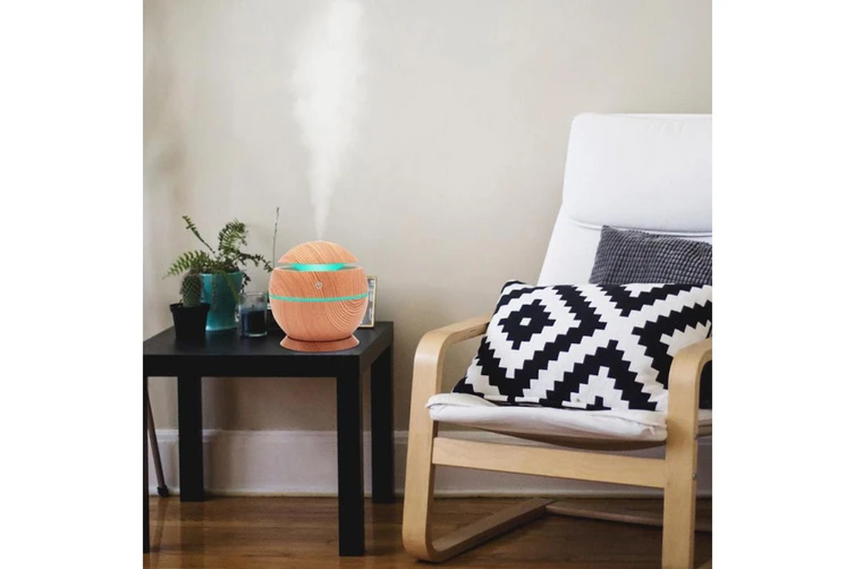 130Ml Air Humidifier USB Air Diffuser Ultrasound Air Humidifier Essential Oil Aromatherapy Machine with Seven-Color Light for Home Bedroom Office